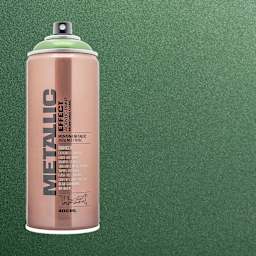 Montana Metallic Effect Spray Paint - Avocado Green and swatch