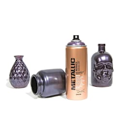 Montana Metallic Effect Spray Paints (Sample spray painted vases shown with spray can)