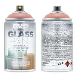 Montana Glass Spray Paint - Coral Red (Front and back of spray can)