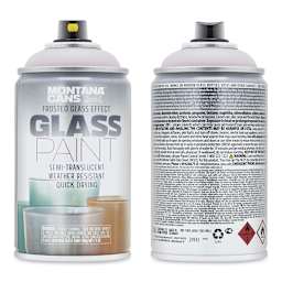 Montana Glass Spray Paint - Almond (Front and back of spray can)