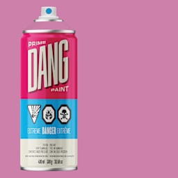 Dang Prime Spray Paint - Candy Pink, 400 ml can and swatch