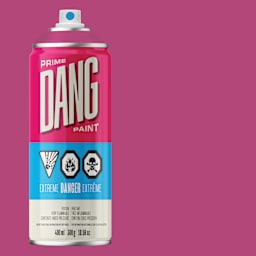 Dang Prime Spray Paint - Vicious Pink, 400 ml can and swatch