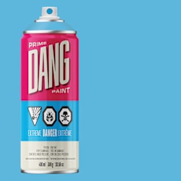 Dang Prime Spray Paint - Sky Blue, 400 ml can and swatch