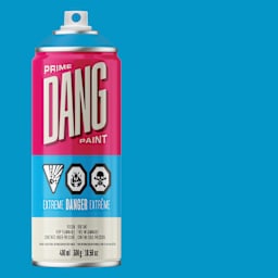 Dang Prime Spray Paint - Smurf, 400 ml can and swatch