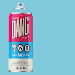 Dang Prime Spray Paint - Arctic Blue, 400 ml can and swatch