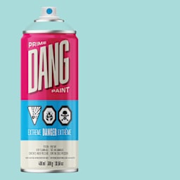 Dang Prime Spray Paint - Bright Blue, 400 ml can and swatch