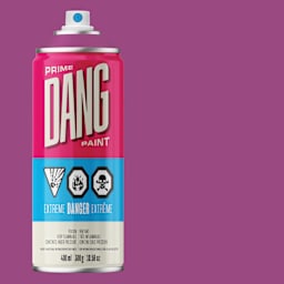 Dang Prime Spray Paint - Purple, 400 ml can and swatch