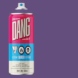 Dang Prime Spray Paint - Deep Purple, 400 ml can and swatch
