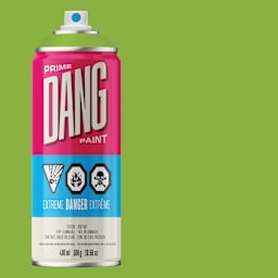 Dang Prime Spray Paint - Spring Green, 400 ml can and swatch