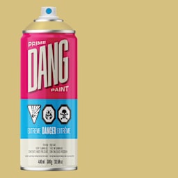 Dang Prime Spray Paint - Gold, 400 ml can and swatch