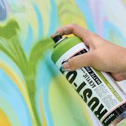 Rust-Oleum Rust-O Artist Acrylic Spray Paints - spray can in use