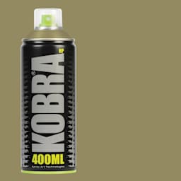 Kobra High Pressure Spray Paint - Teak, 400 ml, Can with swatch