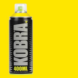 Kobra High Pressure Spray Paint - Venom Yellow, 400 ml, Can with swatch