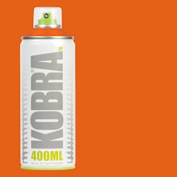 Kobra Low Pressure Spray Paint - Orango, 400 ml, Can with swatch