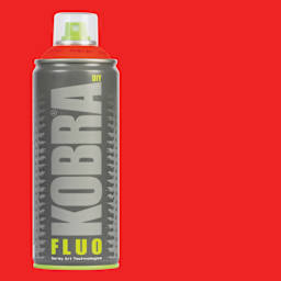 Kobra DIY Spray Paint - Fluo Red, 400 ml, Can with swatch