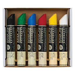 Sennelier Artists' Oil Sticks - Set of 6, Assorted - oil sticks in box