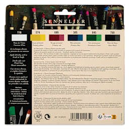 Sennelier Artists' Oil Sticks - Set of 6, Assorted - back of box