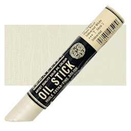 Sennelier Artists' Oil Stick - Iridescent White stick and swatch