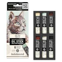 Sennelier Artists' Oil Sticks - Set of 6, Tabby Cat Colors