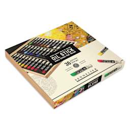 Sennelier Artists' Oil Sticks - Set of 36, Luxe Wood Box, Assorted Colors front of package