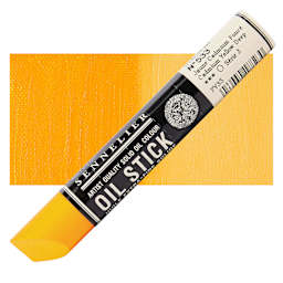 Sennelier Artists' Oil Stick - Cadmium Yellow Deep 38 ml stick and swatch