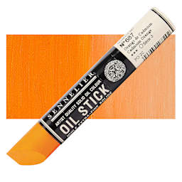 Sennelier Artists' Oil Stick - Cadmium Orange 38 ml stick and swatch