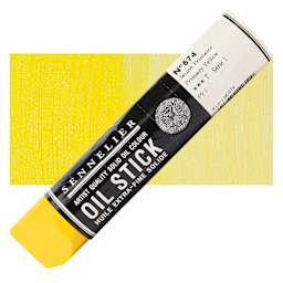 Sennelier Artists' Oil Stick - Primary Yellow, 96 ml stick and swatch