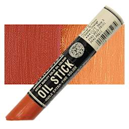 Sennelier Artists' Oil Stick - Chinese Orange stick and swatch