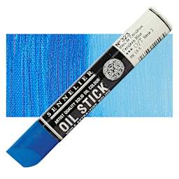 Sennelier Artists' Oil Stick - Cerulean Blue 38 ml stick and swatch