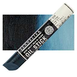 Sennelier Artists' Oil Stick - Indigo Blue 38 ml stick and swatch
