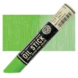 Sennelier Artists' Oil Stick - Fluorescent Green stick and swatch
