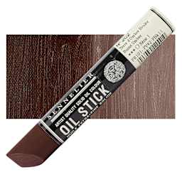 Sennelier Artists' Oil Stick - Burnt Umber 38 ml stick and swatch