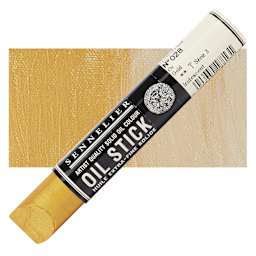 Sennelier Artists' Oil Stick - Gold 38 ml stick and swatch