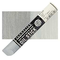 Sennelier Artists' Oil Stick - Silver 38 ml stick and swatch