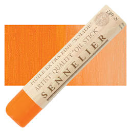 Sennelier Artists' Oil Stick - Cadmium Orange, 96 ml stick and swatch