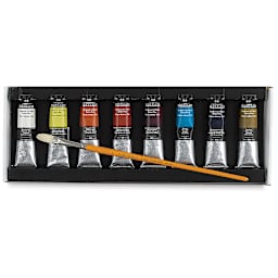 Sennelier Artists' Extra Fine Oil Paint- Components of Plein Air Landscape Set, in tray with Brush