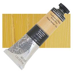 Sennelier Artists' Extra Fine Oil Paint - Amber Ochre, 40 ml tube and swatch