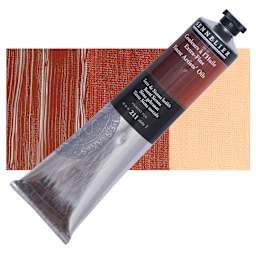 Sennelier Artists' Extra Fine Oil Paint - Burnt Sienna, 200 ml tube and swatch
