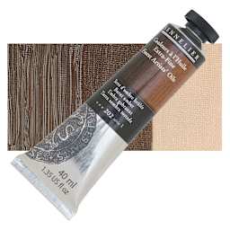 Sennelier Artists' Extra Fine Oil Paint - Burnt Umber, 40 ml tube and swatch