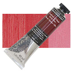 Sennelier Artists' Extra Fine Oil Paint - Cadmium Red Deep, 40 ml tube and swatch