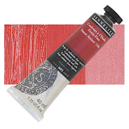 Sennelier Artists' Extra Fine Oil Paint - Cadmium Red Light, 40 ml tube and swatch