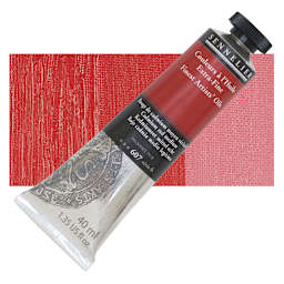Sennelier Artists' Extra Fine Oil Paint - Cadmium Red Medium, 40 ml tube and swatch