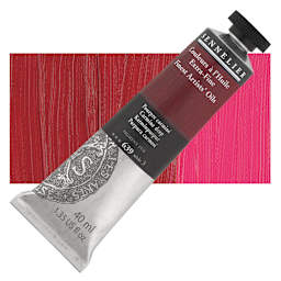 Sennelier Artists' Extra Fine Oil Paint - Carmine Deep, 40 ml tube and swatch