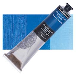 Sennelier Artists' Extra Fine Oil Paint - Cerulean Blue, 200 ml tube and swatch