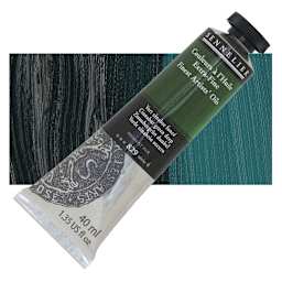 Sennelier Artists' Extra Fine Oil Paint - Cinnabar Green Deep, 40 ml tube and swatch