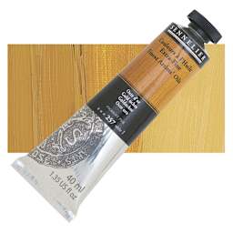 Sennelier Artists' Extra Fine Oil Paint - Gold Ochre, 40 ml tube and swatch