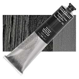 Sennelier Artists' Extra Fine Oil Paint - Ivory Black, 200 ml tube and swatch