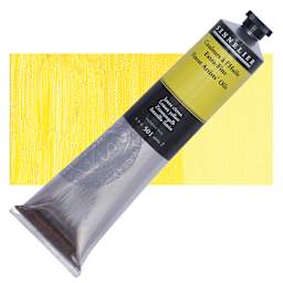 Sennelier Artists' Extra Fine Oil Paint - Lemon Yellow, 200 ml tube and swatch