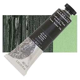 Sennelier Artists' Extra Fine Oil Paint - Olive Green, 40 ml tube and swatch