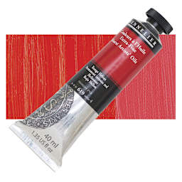 Sennelier Artists' Extra Fine Oil Paint - Permanent Intense Red, 40 ml tube and swatch